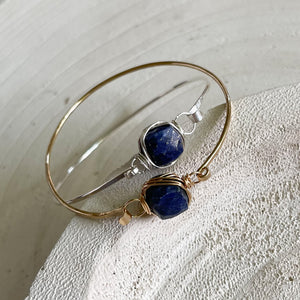 Lapis Lazuli Gemstone Stacking Bracelet, Lapis Lazuli Silver Bracelet, Lapis Lazuli Gold Bracelet