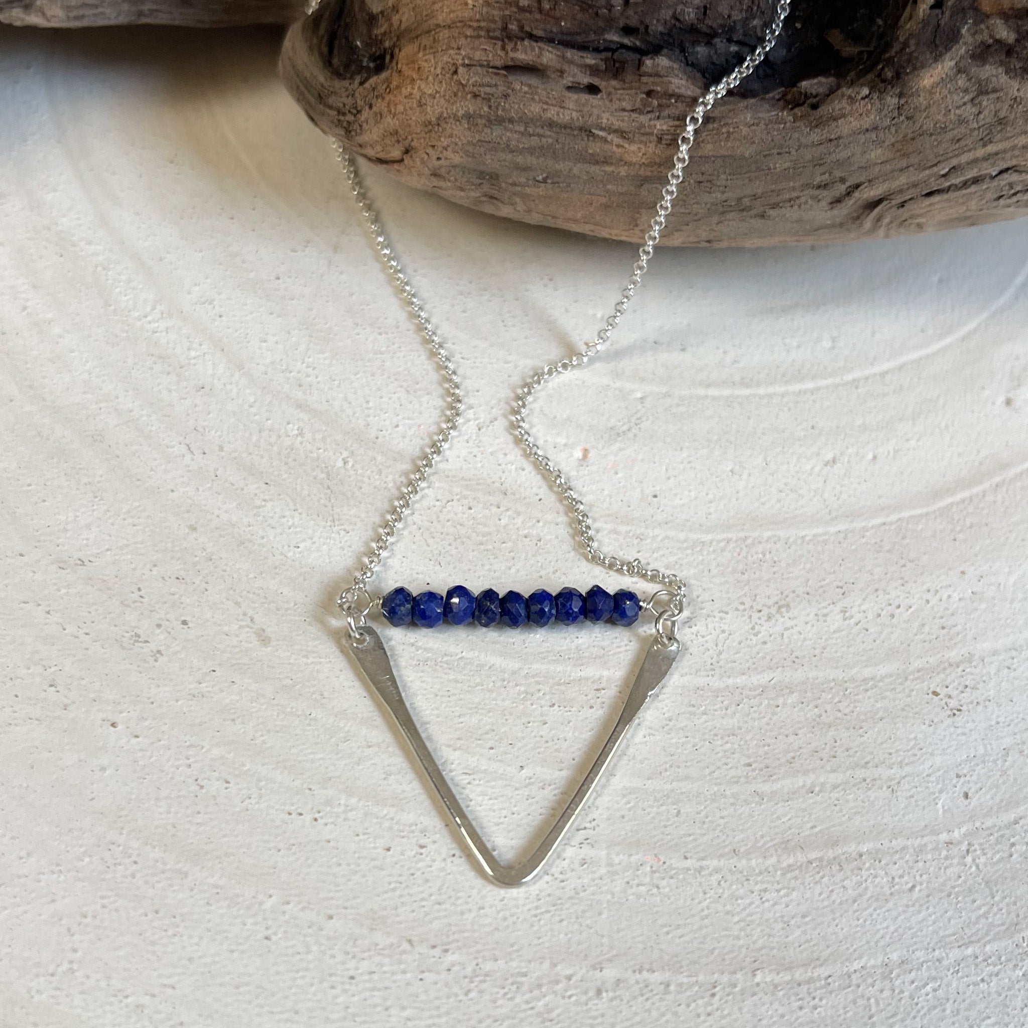 Lapis Lazuli Necklace, Lapis Lazuli Beaded Necklace, Modern Minimalist Necklace