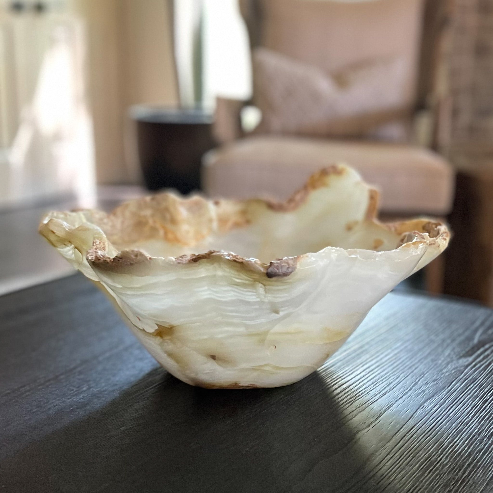 Hand Carved Onyx Bowl, Mexican Onyx Bowl, Mexican Onyx Decor 