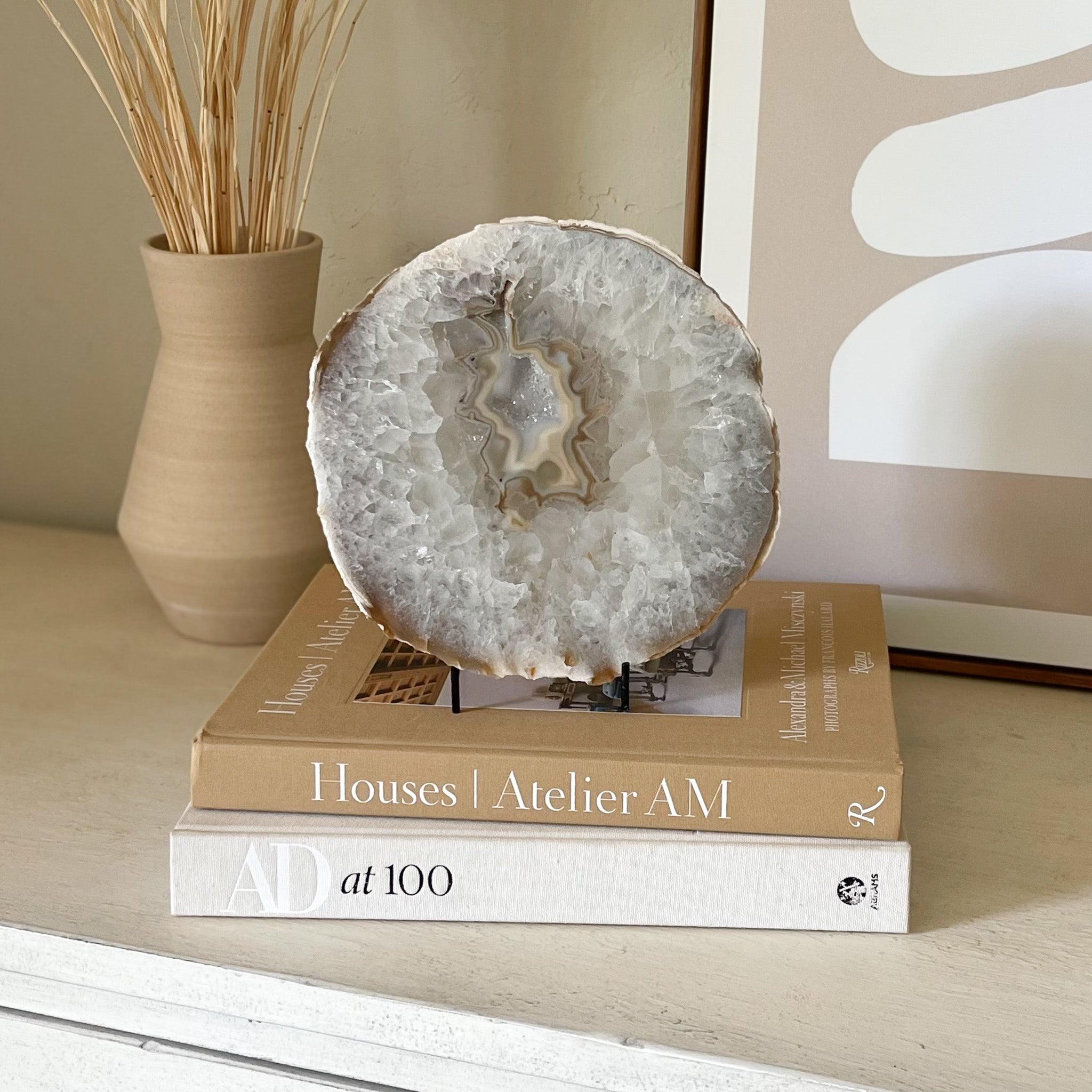 Agate Druzy Slice on Stand, Natural Home Accents, Home Accents OKC