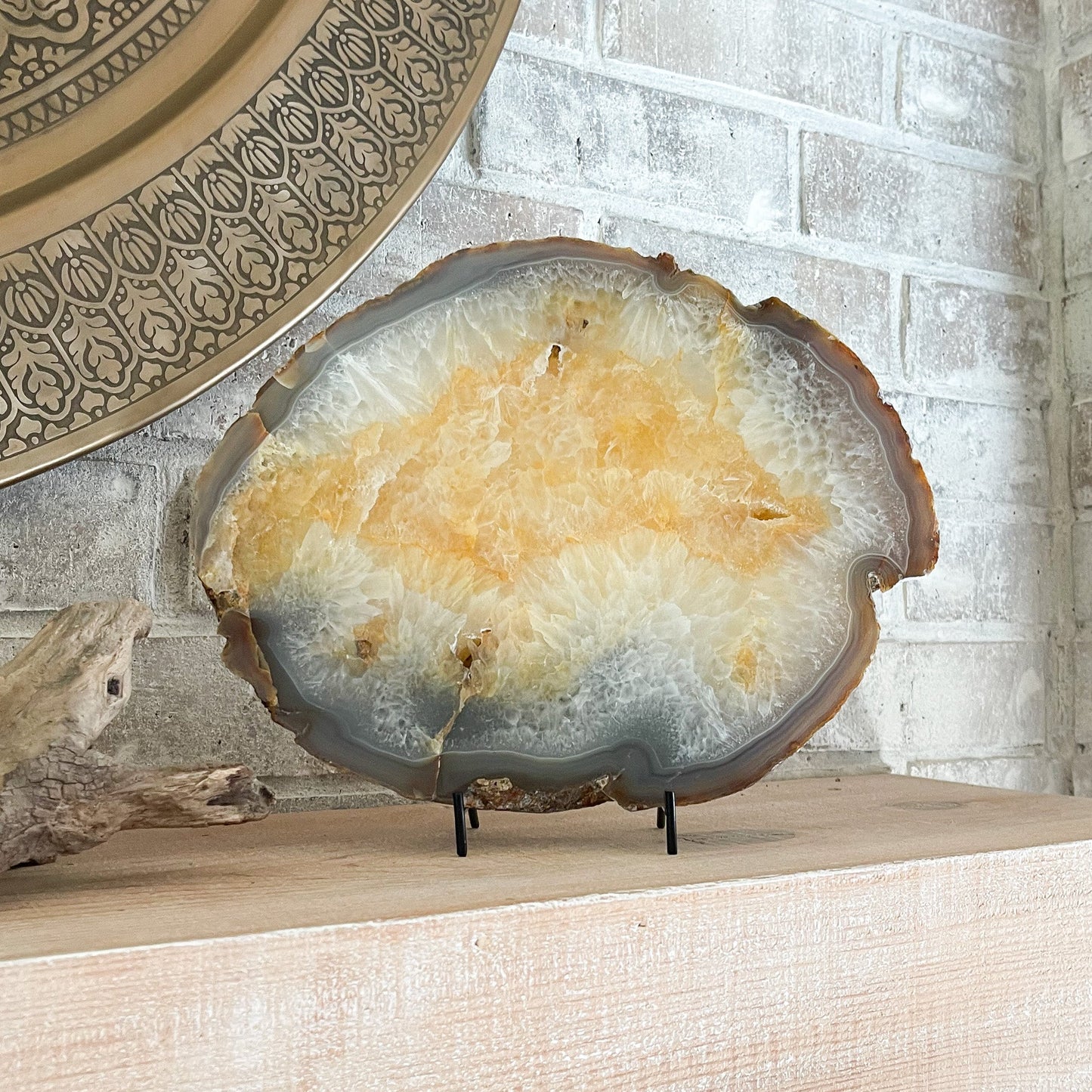 large natural brazilian agate platter