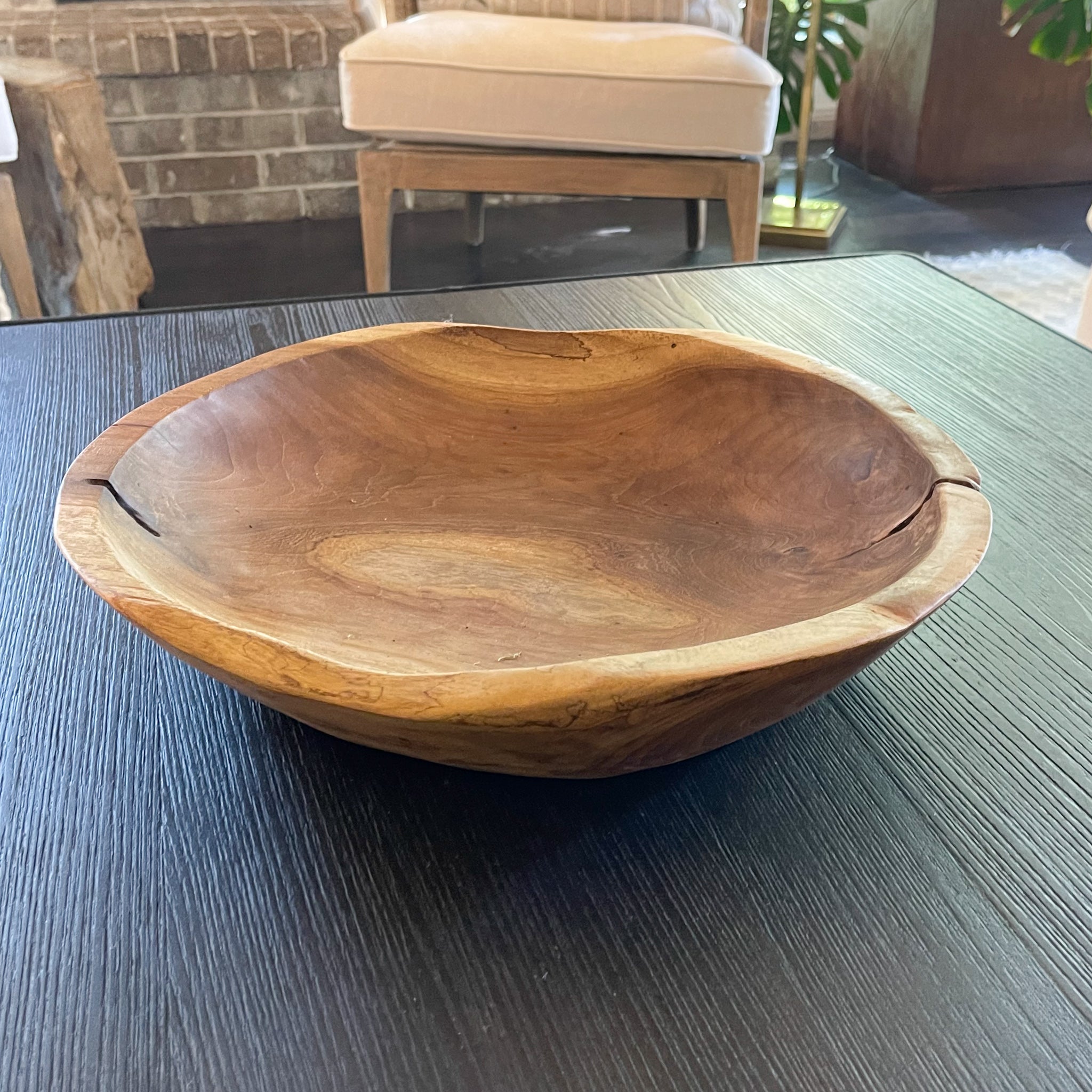 Teak Wood Coffee Table Bowl, Teak Wood Fruit Bowl, Teak Wood Home Accents