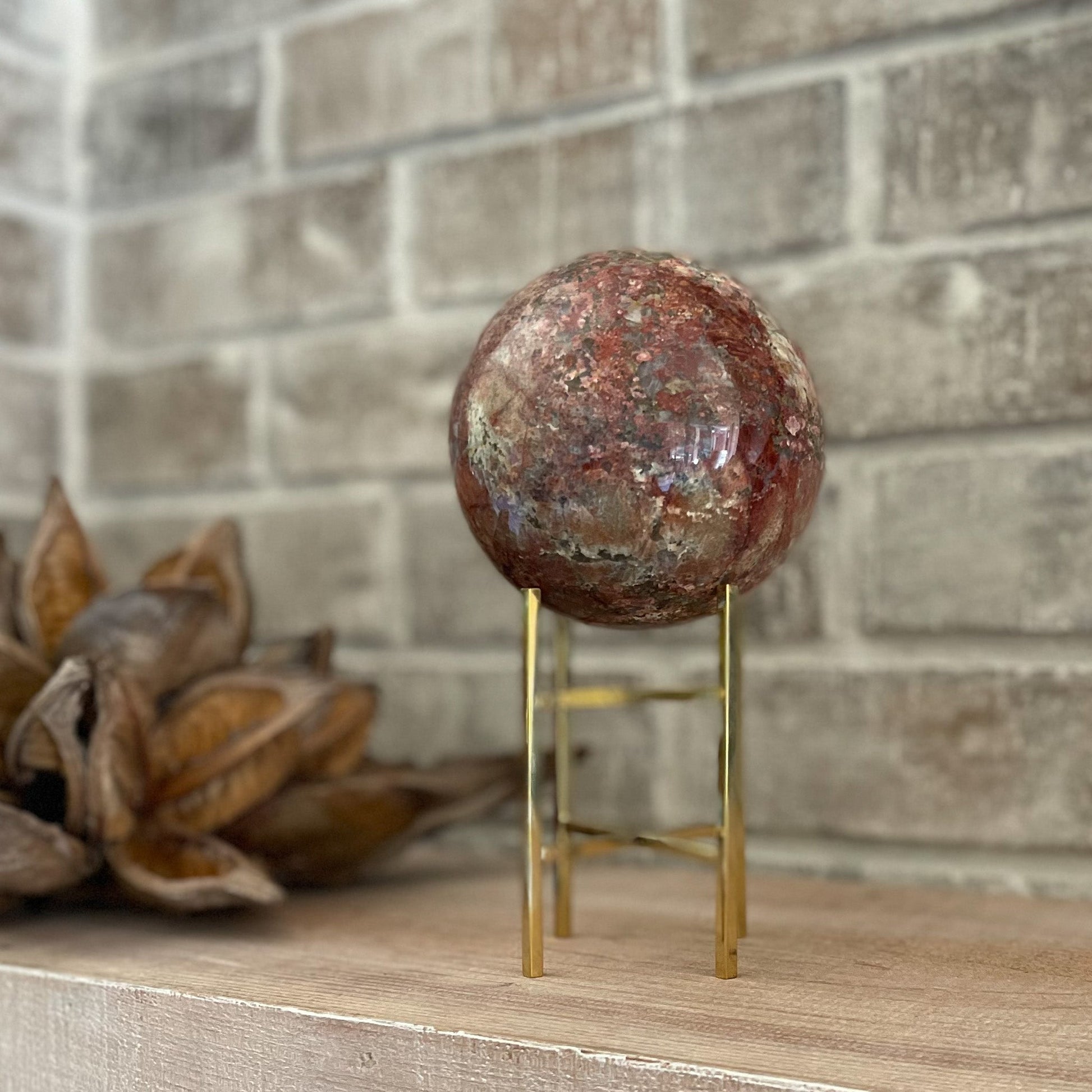 madagascar red opal crystal ball