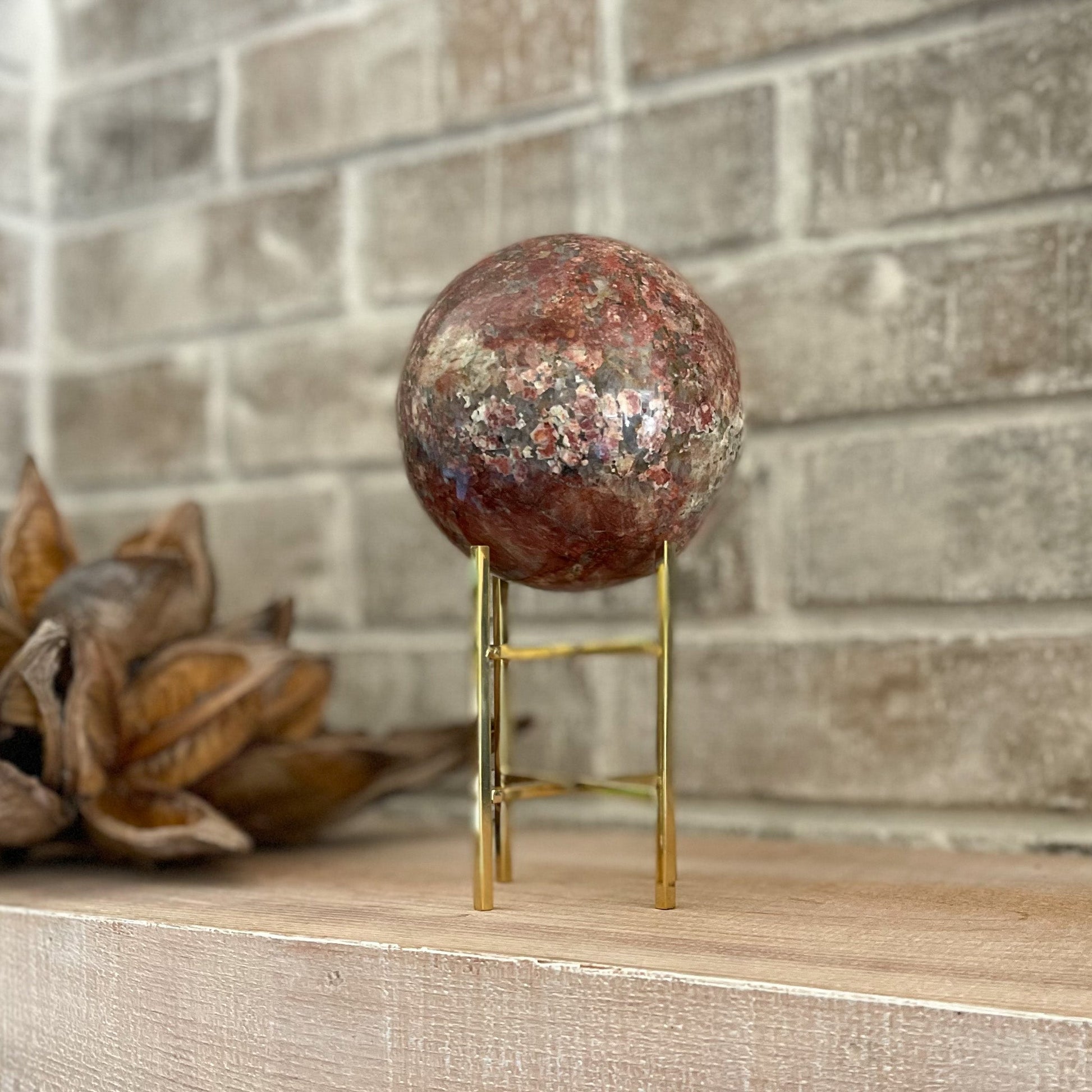 madagascar red opal crystal ball