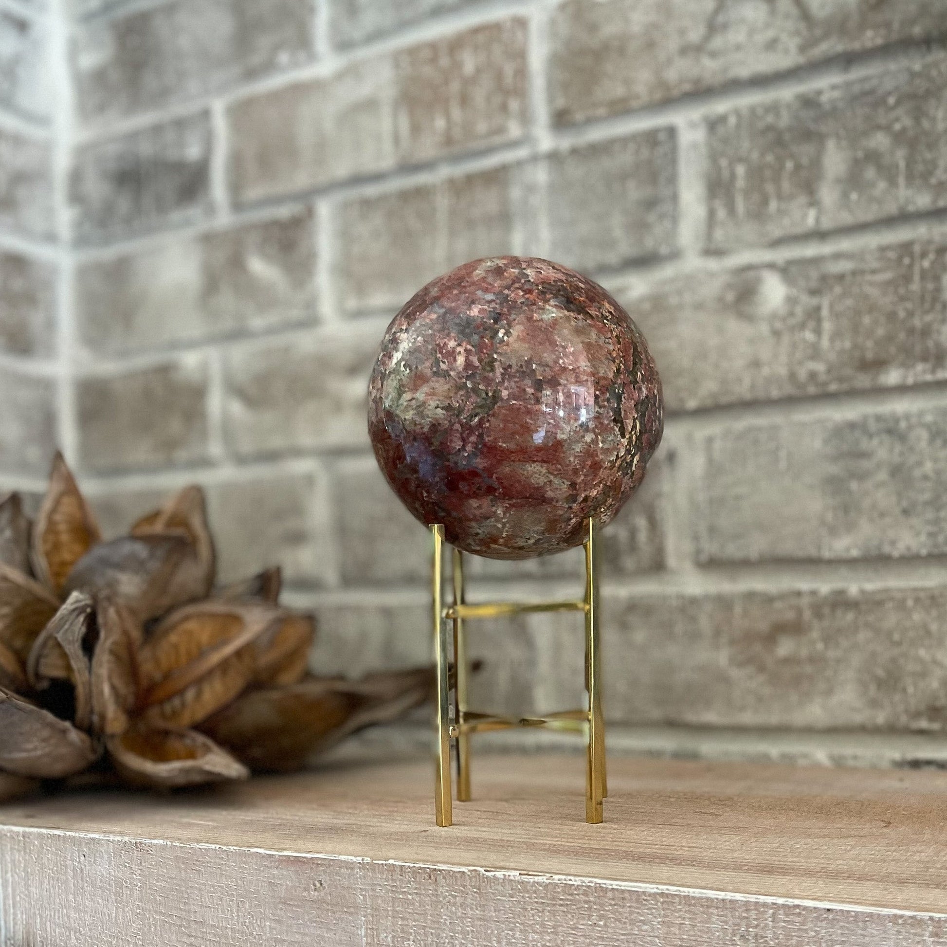 red opal sphere from madagascar