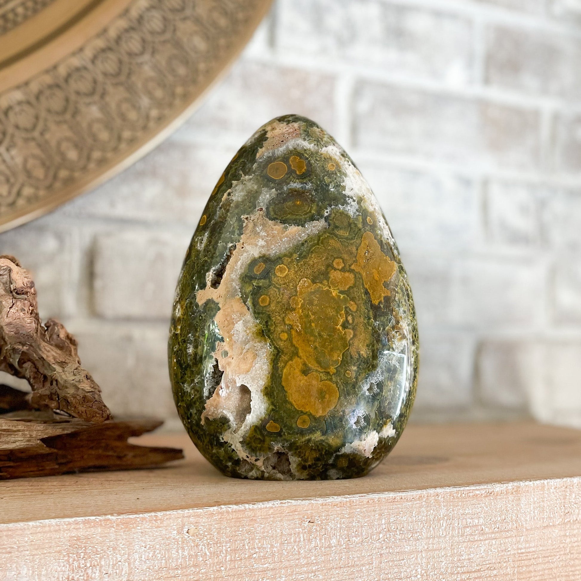 madagascar ocean jasper crystal, natural mantel decor