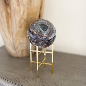 madagascar ocean jasper crystal ball on stand, natural home decor