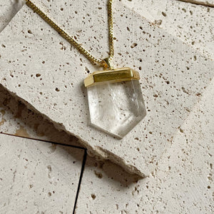 Open image in slideshow, Quartz Crystal Pendant Necklace - Rare Earth Mercantile

