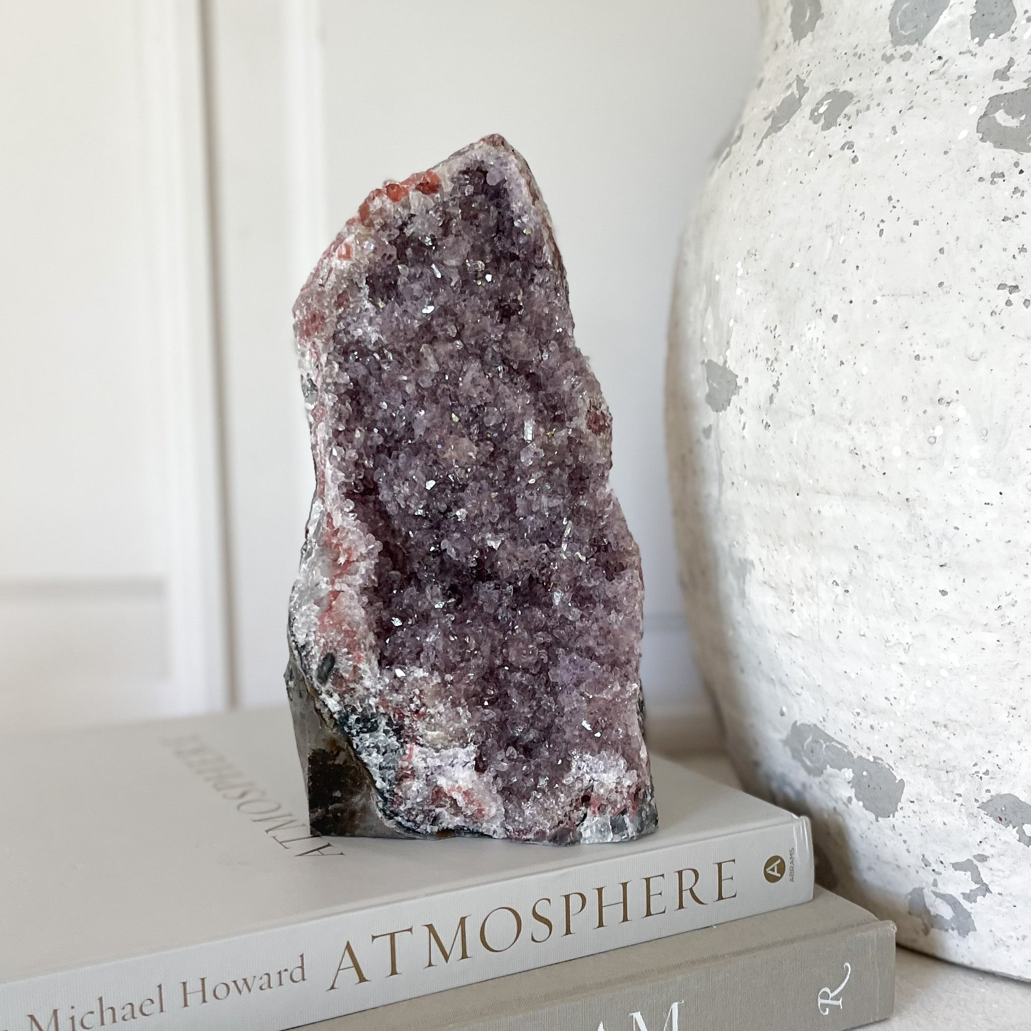 Rainbow Amethyst Geode, Buy Geodes OKC, Natural Bookshelf Decor