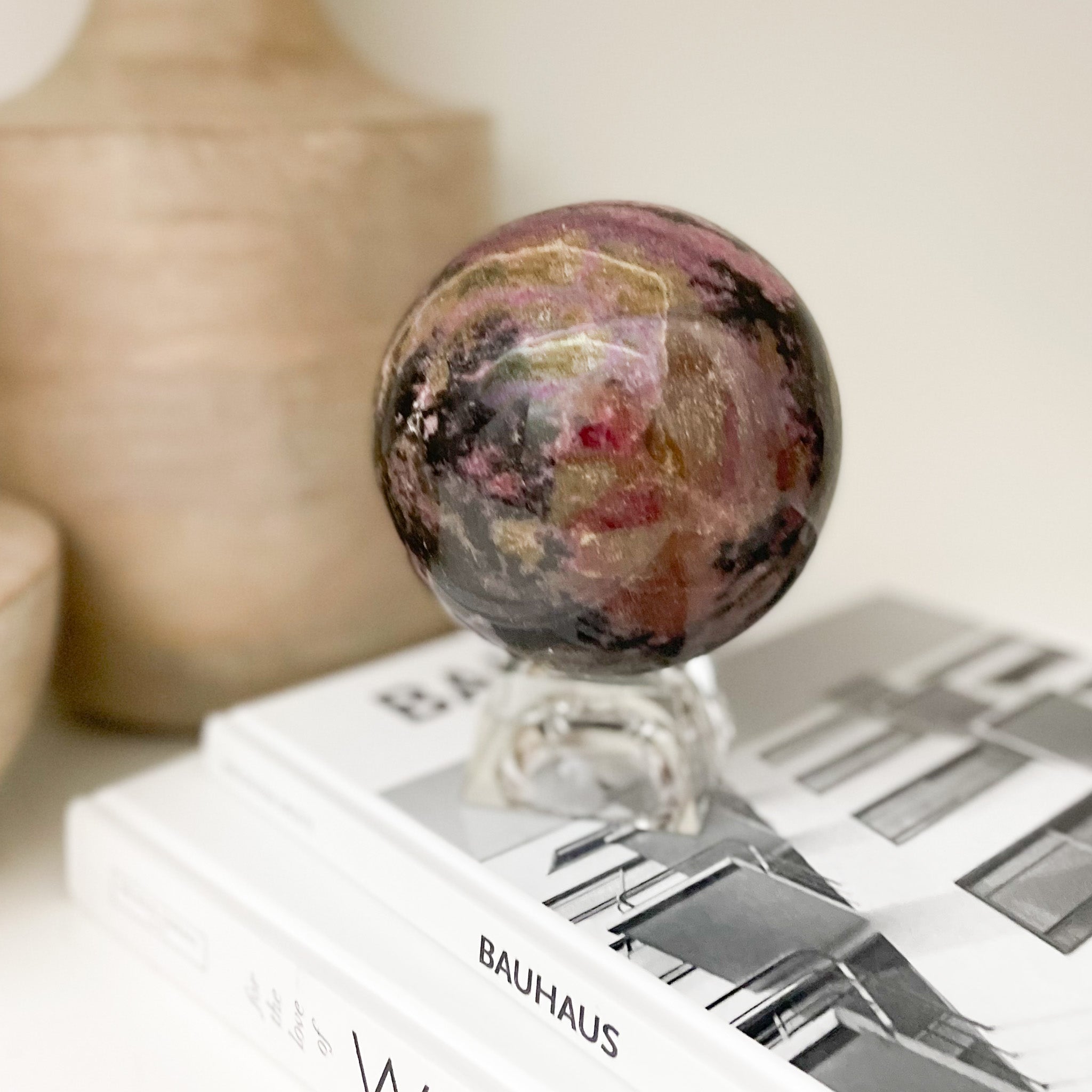 Rhodonite Sphere - Rare Earth Mercantile