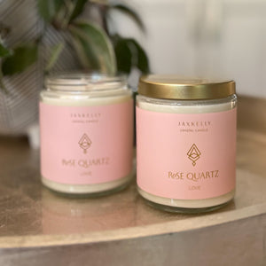 Rose Quartzz Crystal Candle, Healing Crystal Candle, Meditation Candle