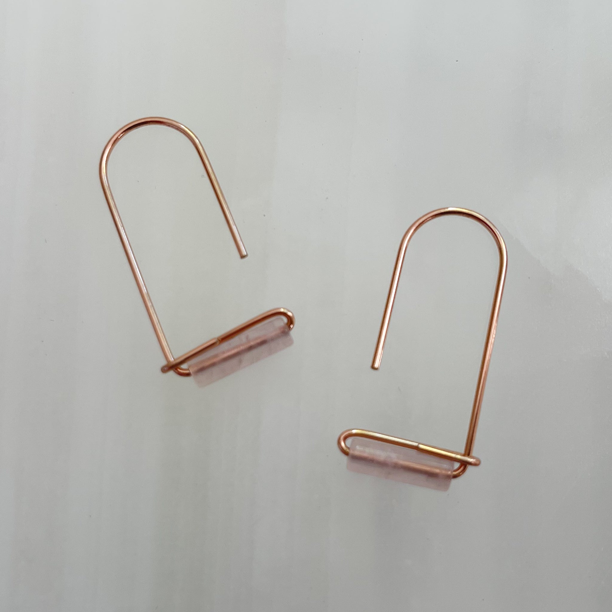 Rose Quartz Drop Earrings - Rare Earth Mercantile