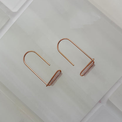 Rose Quartz Drop Earrings - Rare Earth Mercantile