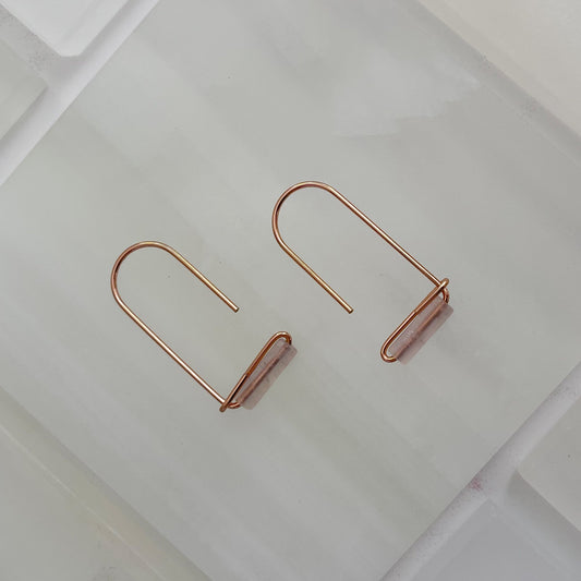 Rose Quartz Drop Earrings - Rare Earth Mercantile