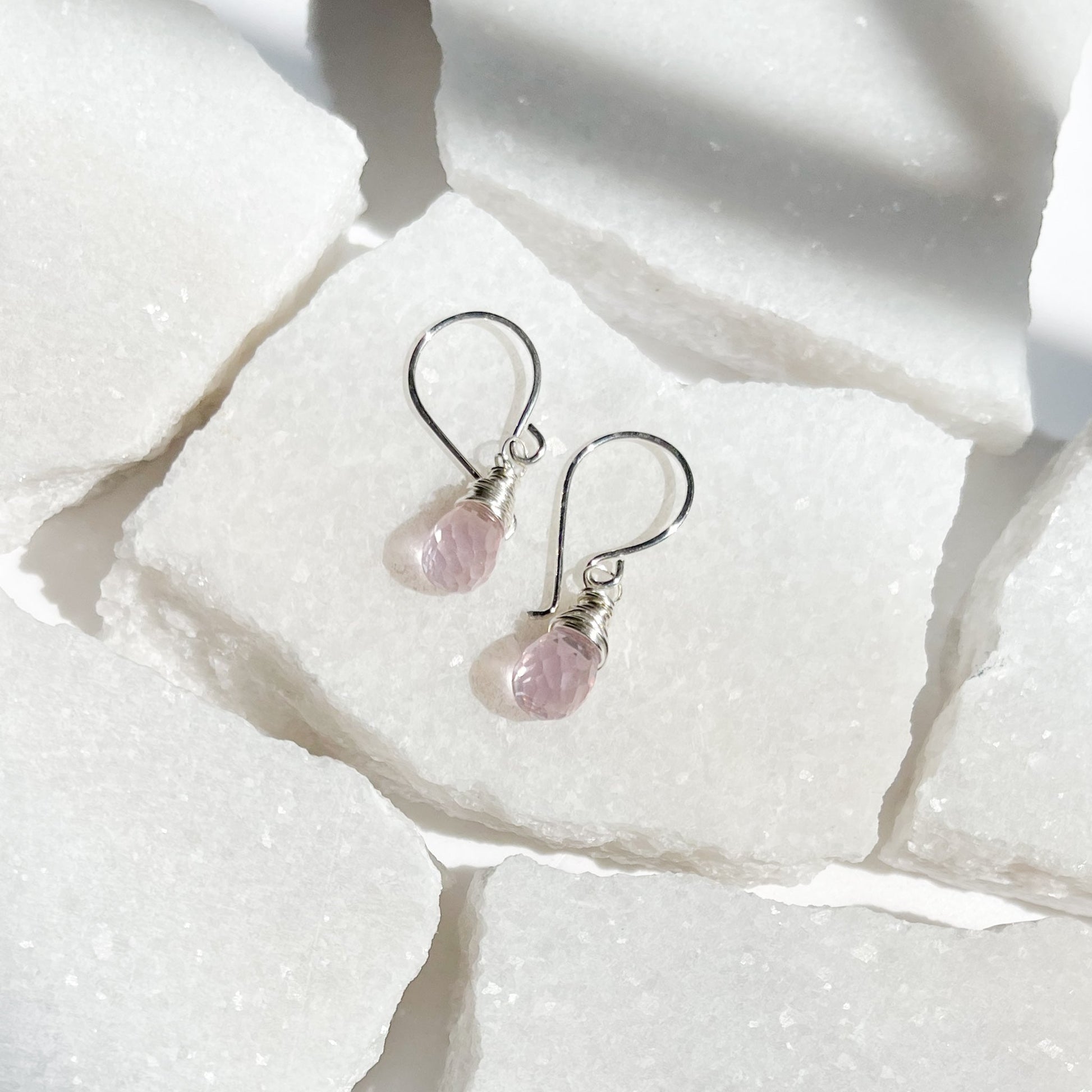Rose quartz Sweetcakes drop earrings