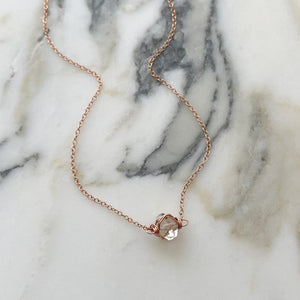 Herkimer Diamond Caged Necklace