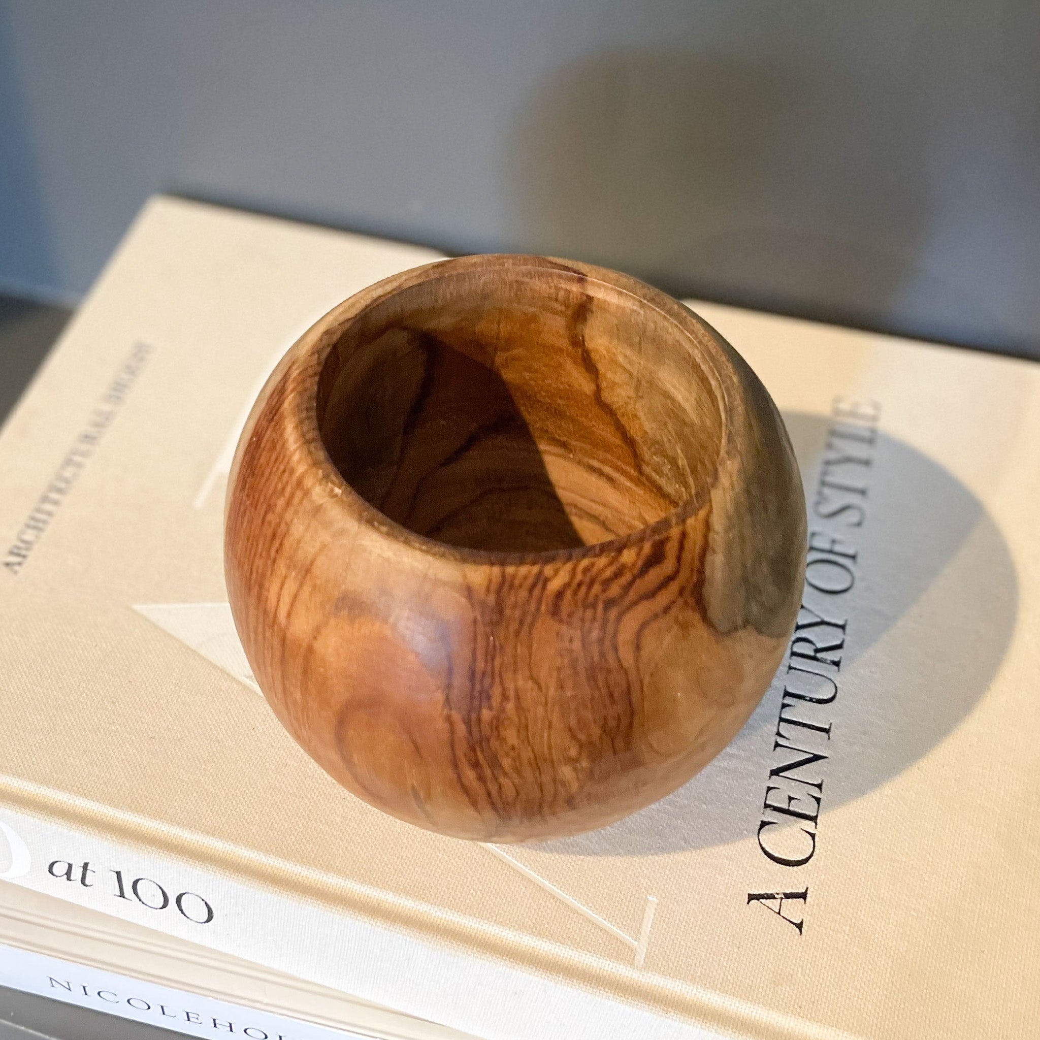 Round Teak Wood Vase - Rare Earth Mercantile