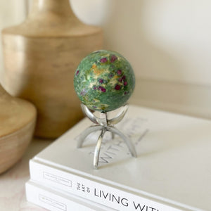 ruby fuchsite crystal ball, natural home decor
