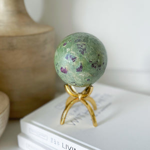 ruby fuchsite orb on stand