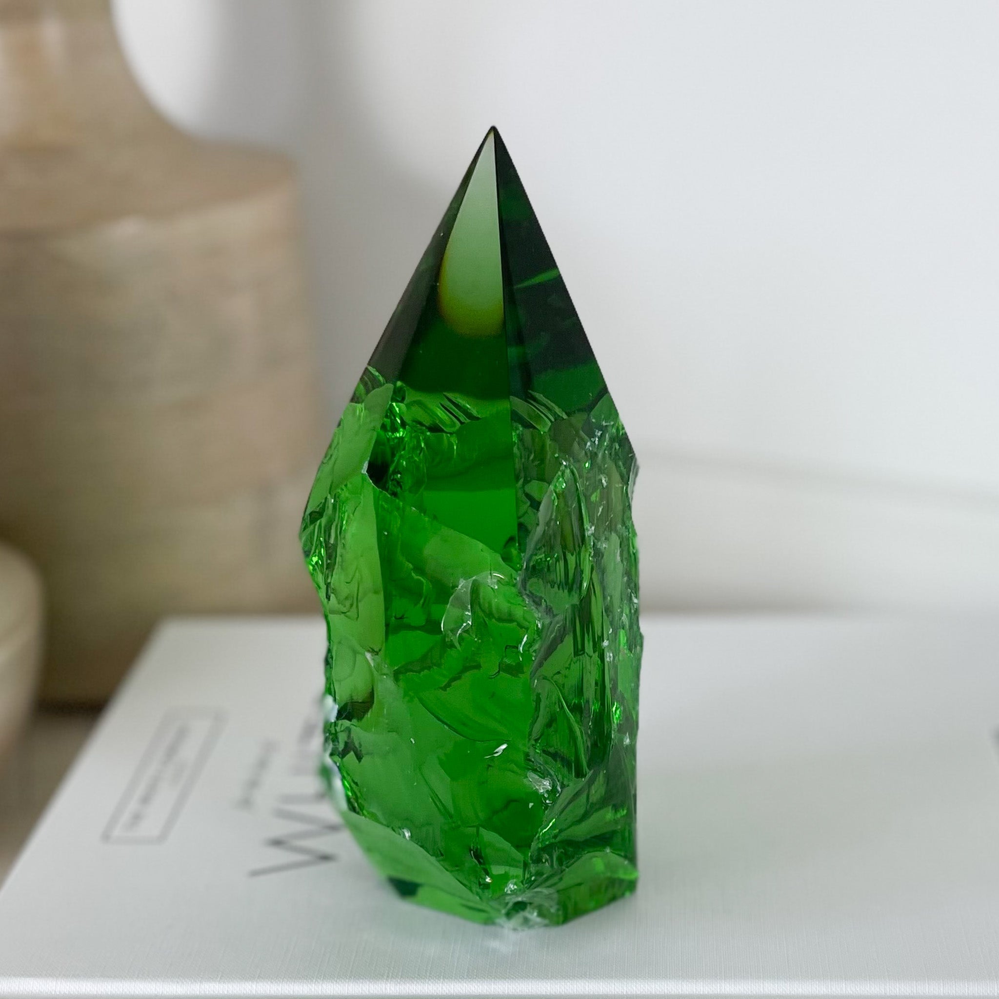 rustic green glass point