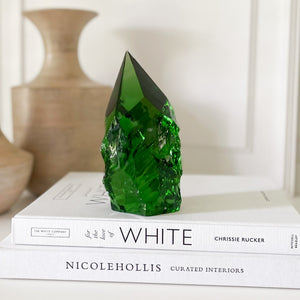 Emerald Green Rustuic Glass Point, Glass Home Decor, Home Decor OKC