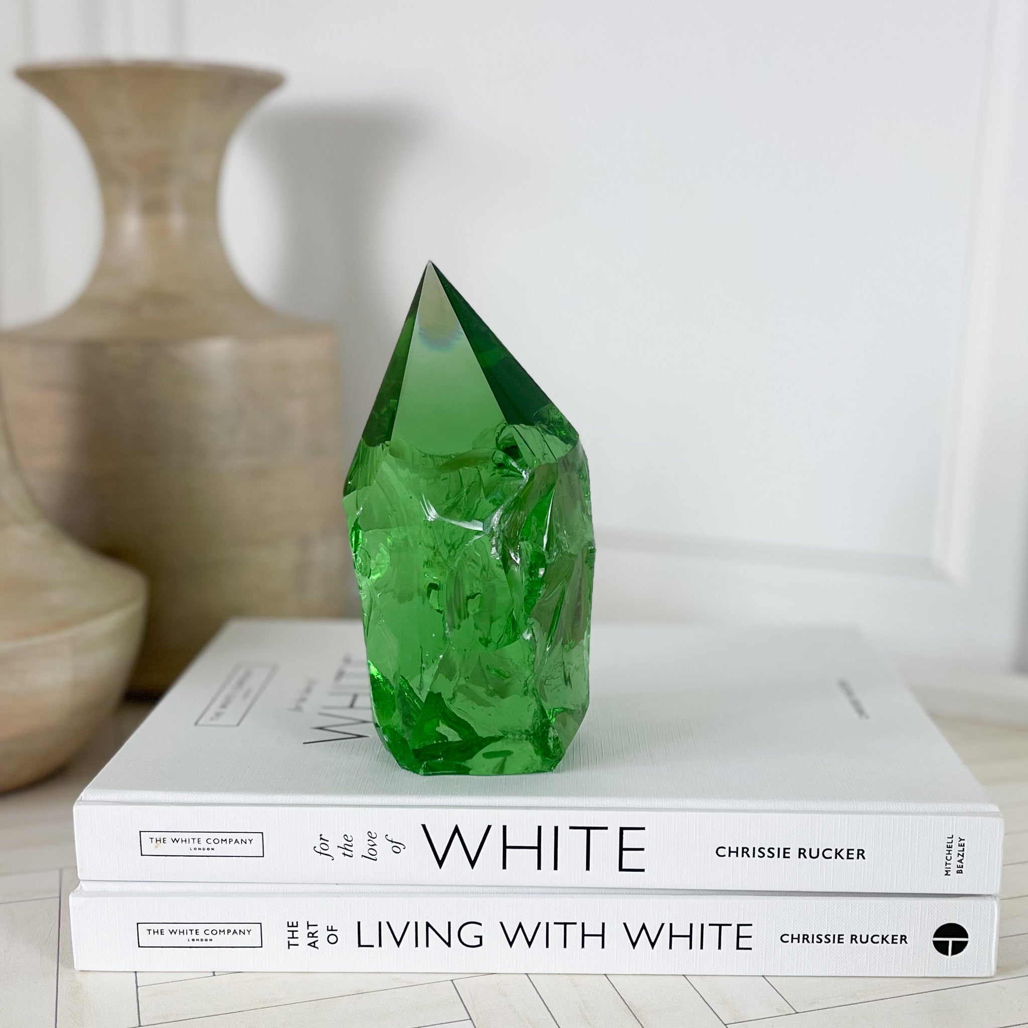 rustic green glass point, modern rustic home decor