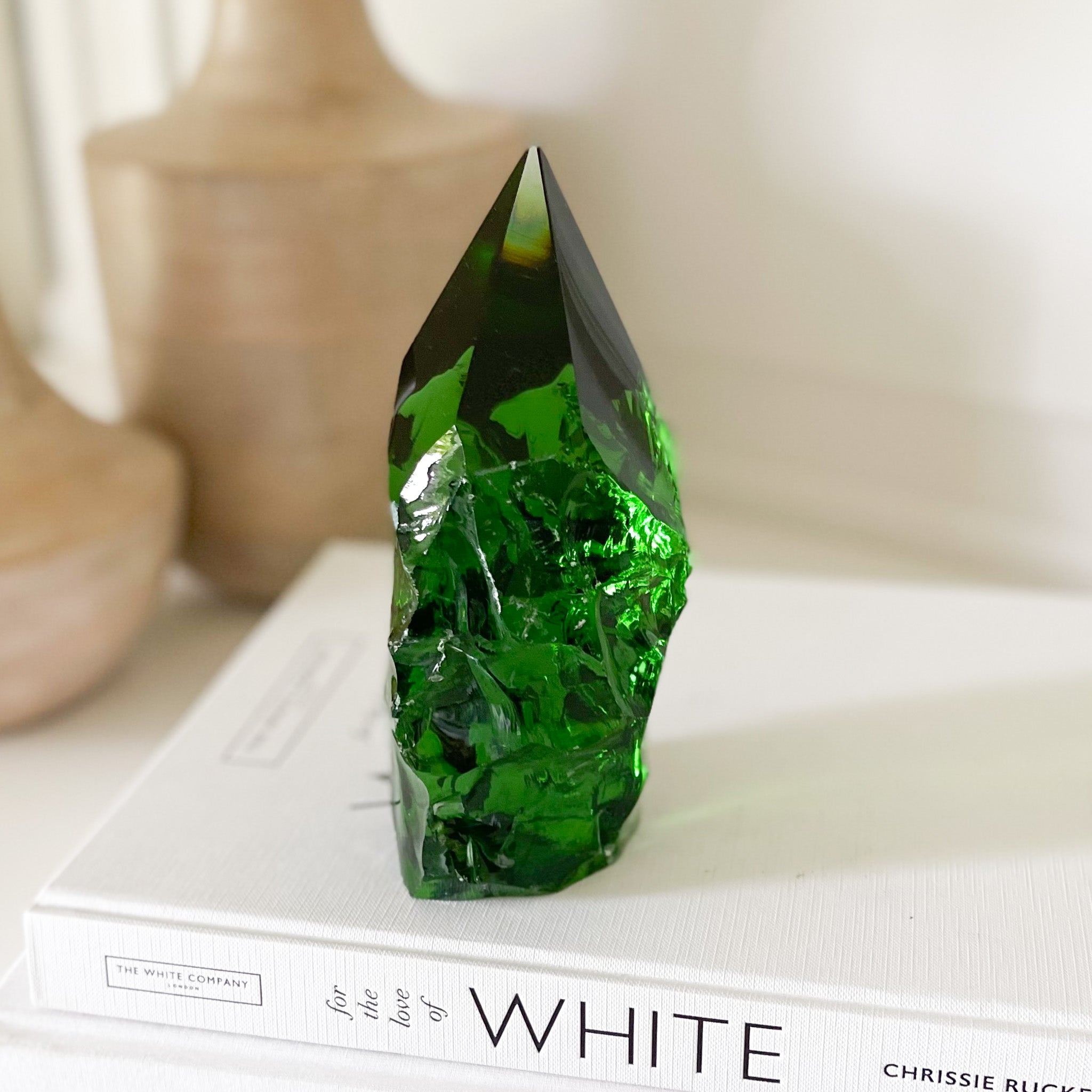 Emerald Green Rustic Glass Point, Volcanic Glass