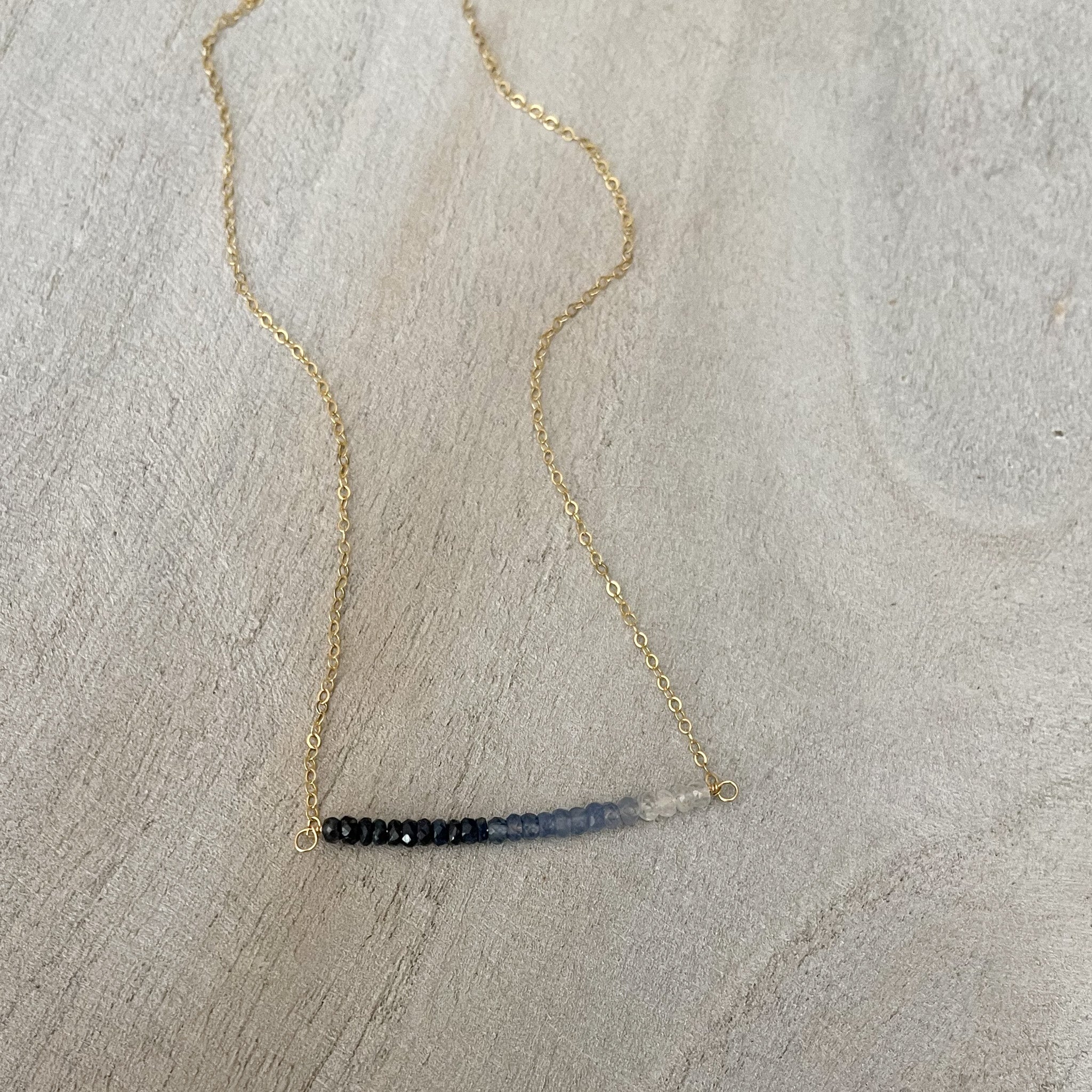 Sapphire Necklace, Minimalist Necklacc