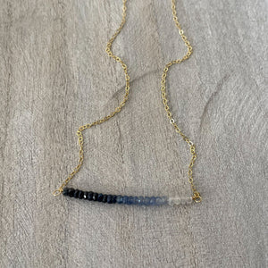Sapphire Ombre Necklace, Blue Crystal Necklace