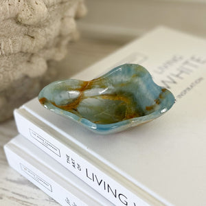 Small blue onyx dish, onyx home accents
