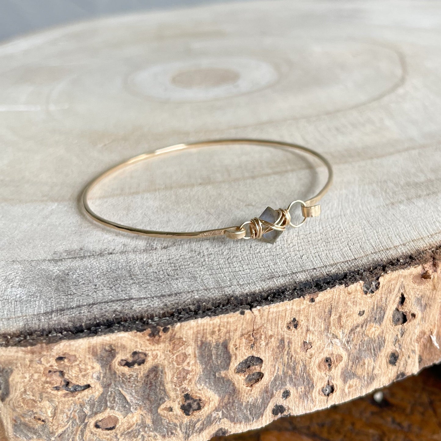 gold smoky quartz minimalist bracelet. gold gemstone stacking bracelet