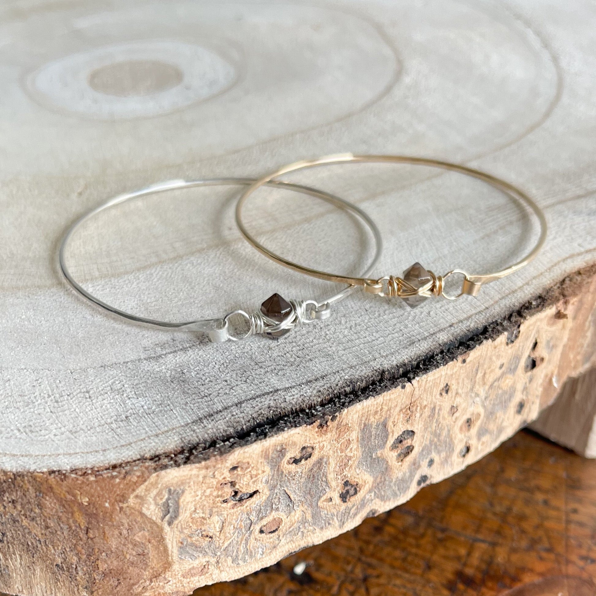 smoky quartz gemstone bracelets, dainty gemstone bracelets