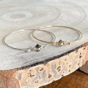 modern minimlaist smoky quartz bracelets