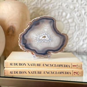 Agate Druzy Slice on Stand