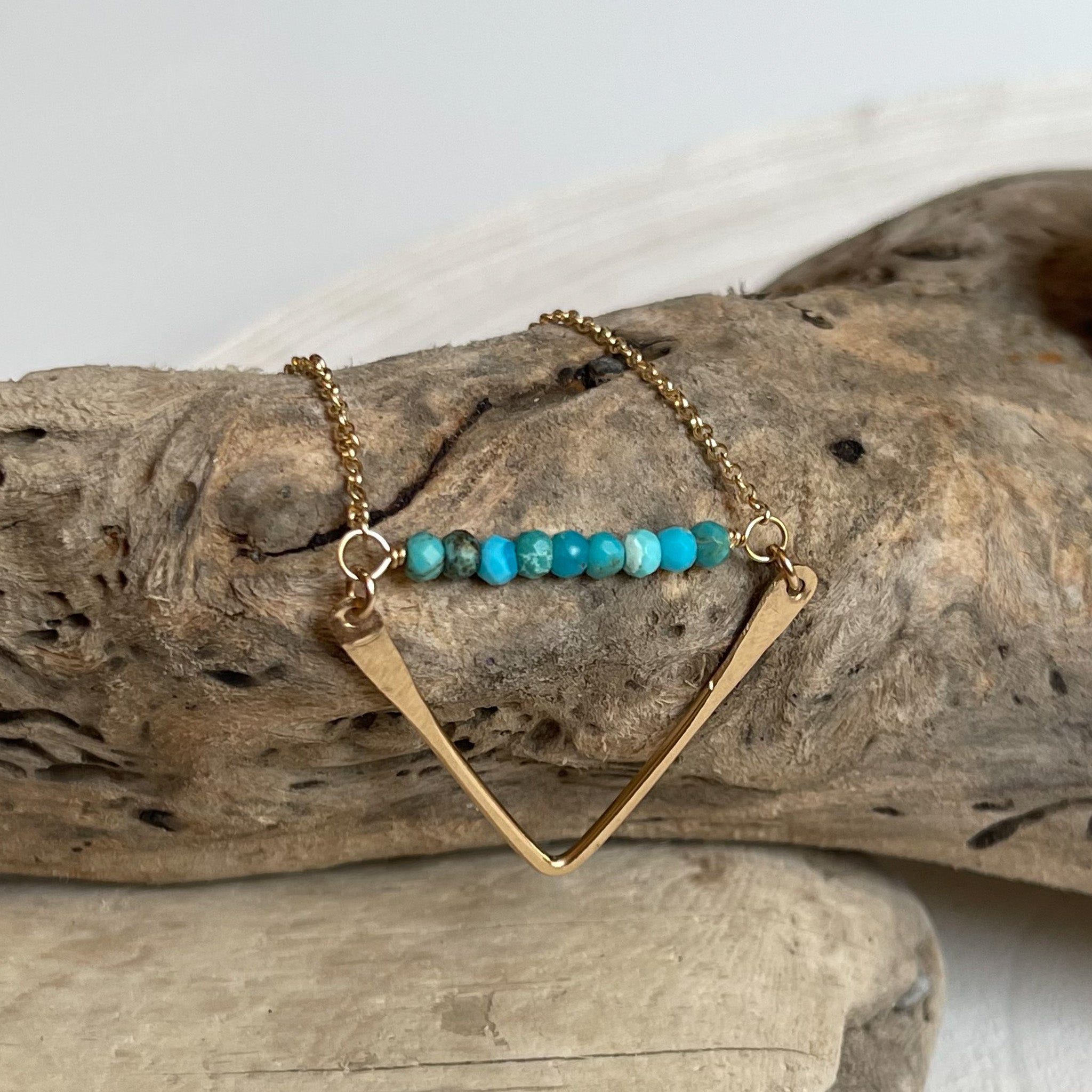 Turquoise Gold Trinity Necklace - Rare Earth Mercantile