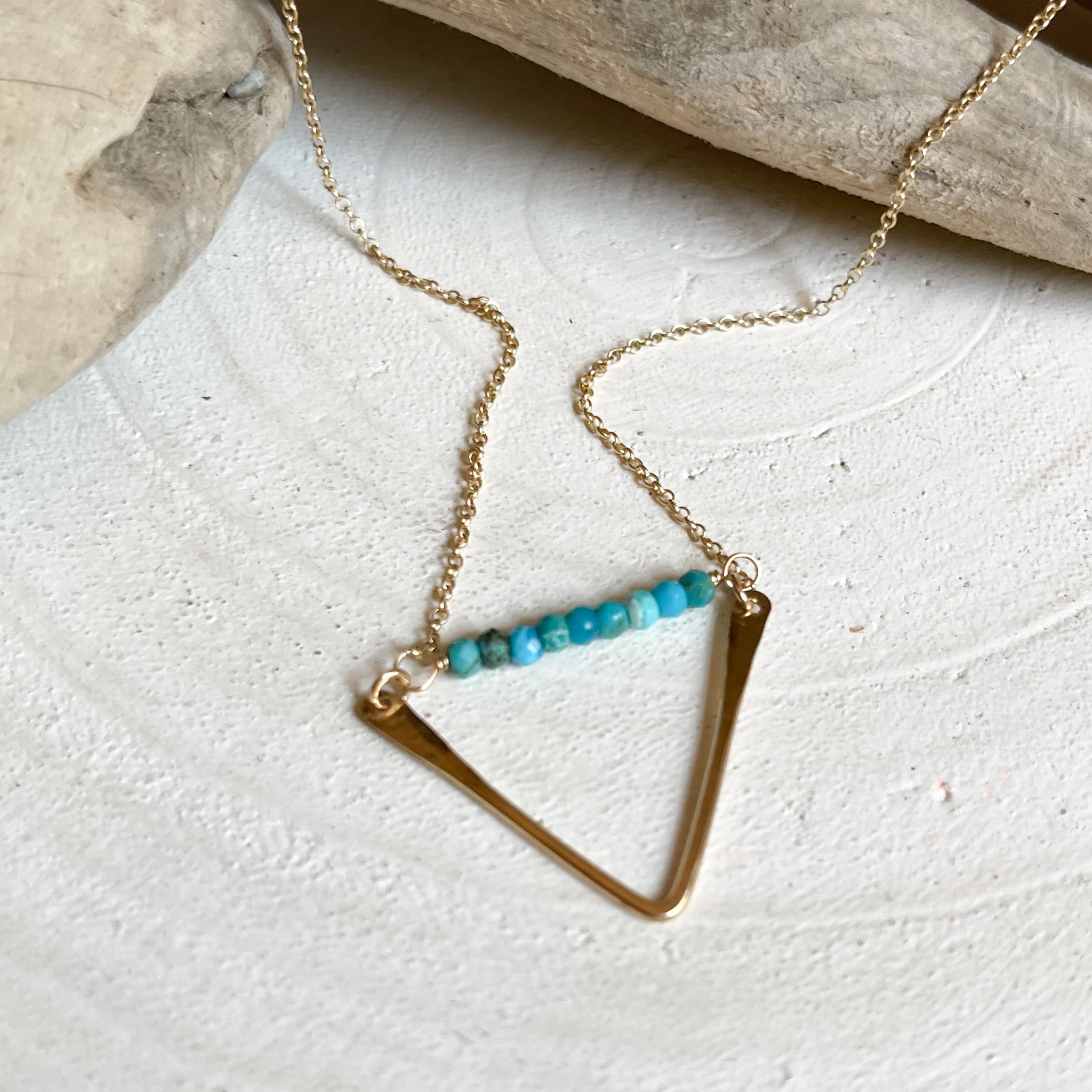 Turquoise Gold Trinity Necklace - Rare Earth Mercantile