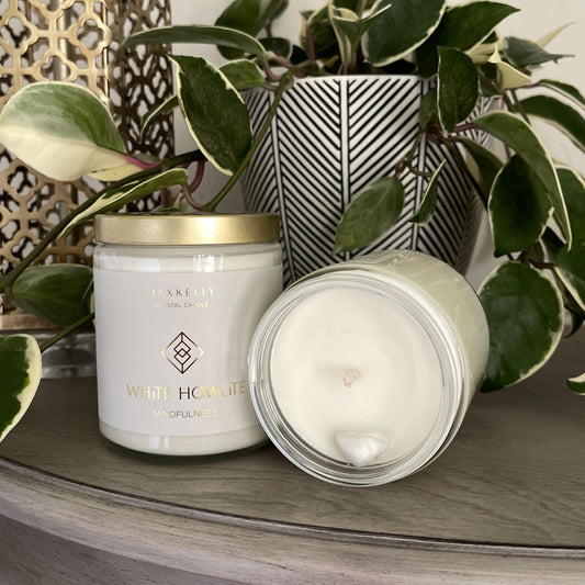 healing crystal candle, meditation candle, aromatherapy candle